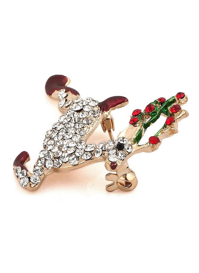 Lifequeen Christmas Santa Snowflake Snowman Reindeer Wreath Jingle Bell Brooches For Women Brooch Pins (Christmas Reindeer)  - Image 3