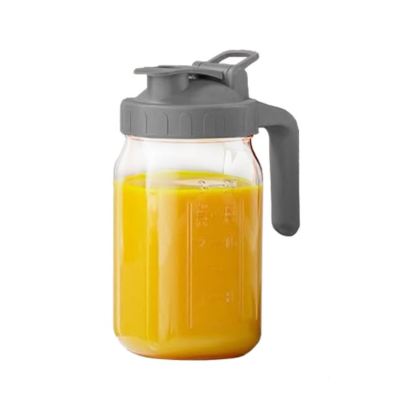 CasaVibe Mason Water Jar Wide Mouth 24 oz Mason Jar Sealed Plastic Lid with Pouring Air Tight Leak Proof Suitable for Tea, Milk, Lemonade, Juice, Coffee, Beverages, Etc - Image 1