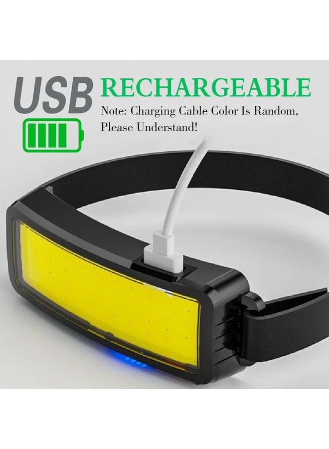 مصباح أمامي COB قابل لإعادة الشحن عبر USB، 3 أوضاع، يعمل بدون استخدام اليدين، قابل للتعديل، للمشي لمسافات طويلة والتخييم - Image 4