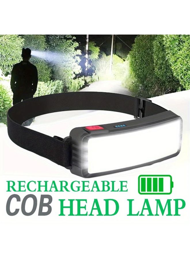 مصباح أمامي COB قابل لإعادة الشحن عبر USB، 3 أوضاع، يعمل بدون استخدام اليدين، قابل للتعديل، للمشي لمسافات طويلة والتخييم - Image 1