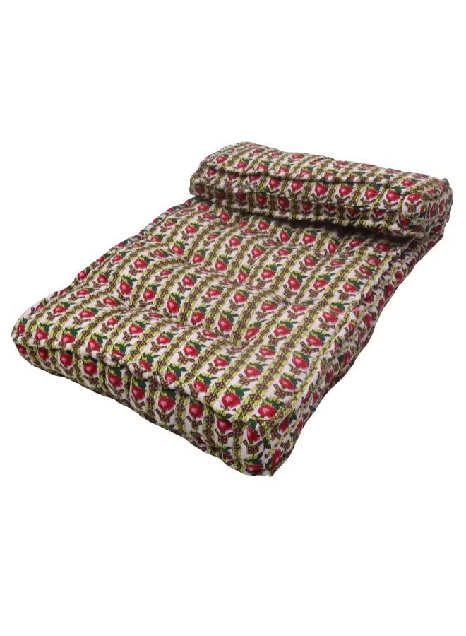 Luxury cotton mattress and cover with ideal dimensions (180 cm x 90 cm x 10 cm) for home, camps and rest houses. It is characterized by complete comfort and ideal support to make every moment of rest more relaxing thanks to its soft cotton fabric and ideal height - Image 2