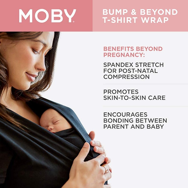 Moby Bump & Beyond T-Shirt Baby Wrap Carrier, Ivory â€“ Size 3 (Large), Versatile Support Wrap for Pregnant Mothers, Sling Carrier for Infants, Carries Babies up to 19.8lbs (8â€“12 Months) - Image 3