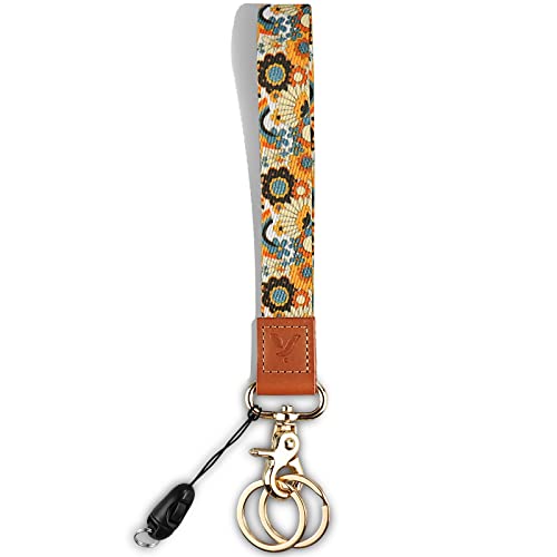 Yiflin Cute Wrist Lanyard for Keys, Keychain, Wallet, Id Holder, Cell Phone, Wristlet Lanyard Key Chain Holder（Rainbow Sunflower） - Image 1