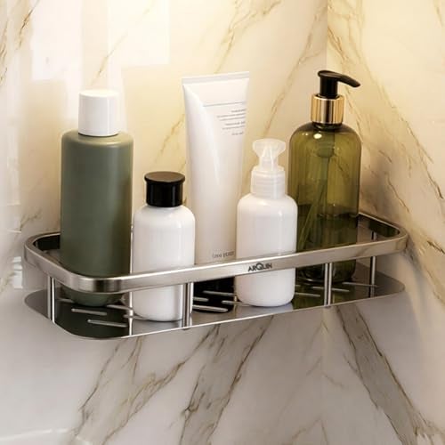 ARQUIN Bathroom Shelf Organizer 5x12 Inch | 304 Grade Stainless Steel Bathroom Shelf & Racks | Wall Shelf for Bathroom Accessories Set Storage Shelves for Kitchen | Kitchen Shelves & Racks - Image 1