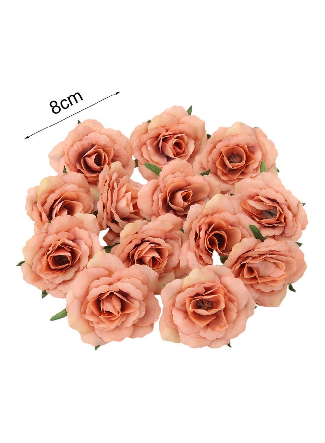 NIBEMINENT 10-Piece Multi-Functional Simulation Artificial Flowers Head Orange - Image 2