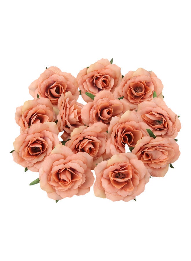 NIBEMINENT 10-Piece Multi-Functional Simulation Artificial Flowers Head Orange - Image 1