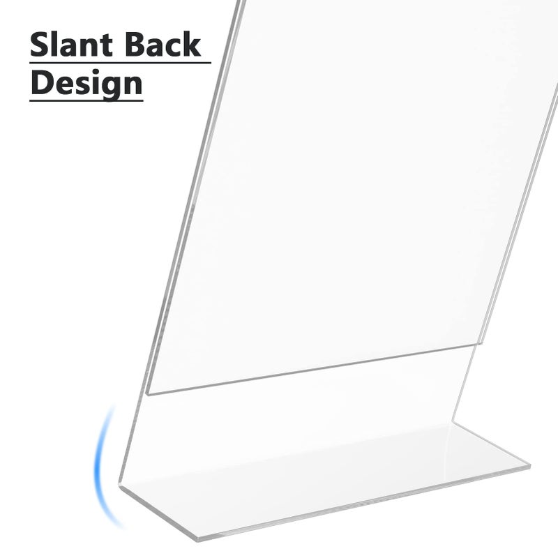 MaxGear 6 Pack Acrylic Sign Holder 8.5 X 11, Plastic Paper Holder With Vertical Slanted Back, Picture Photo Frames Display Stand Flyer and Document Organizer for Office Desktop Use - Image 4