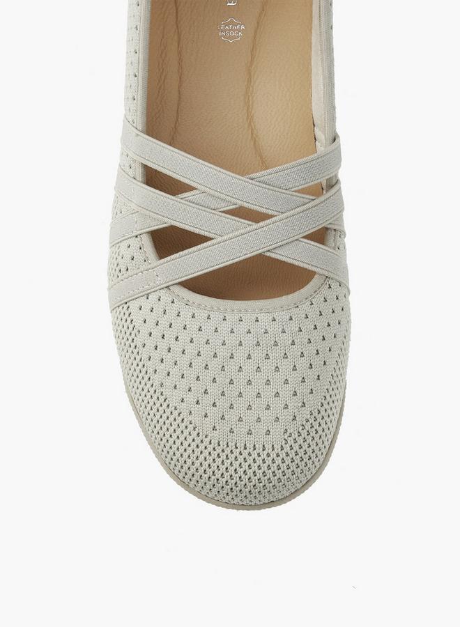 Paprika Cross Strap Slip-On Ballerina Shoes - Image 4