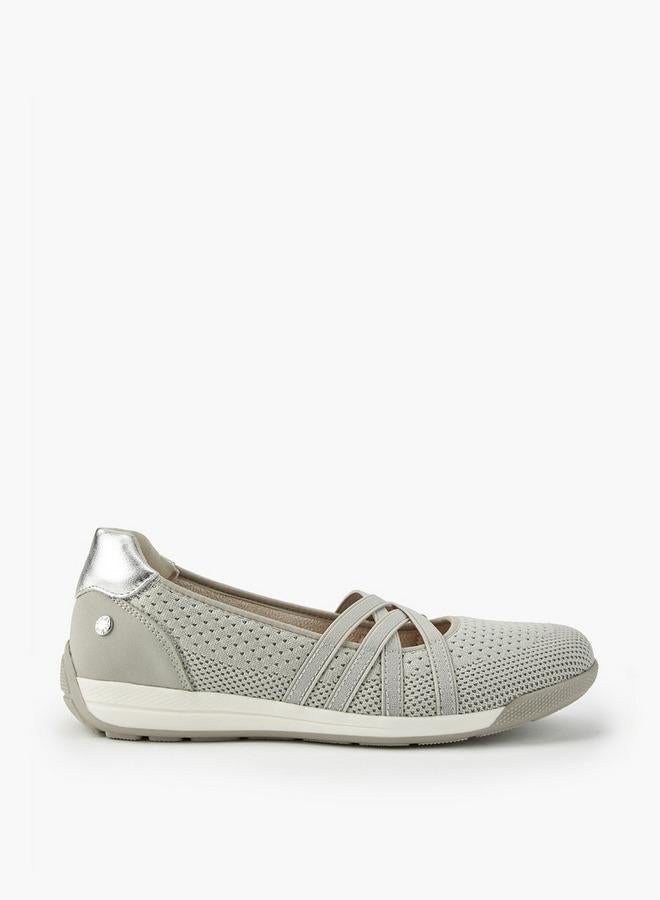 Paprika Cross Strap Slip-On Ballerina Shoes - Image 1