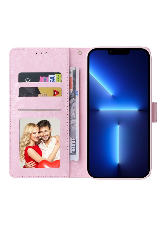 Zaboon Case For iPhone 13 Pro Max Bronzing Painting RFID Leather Case - Image 5