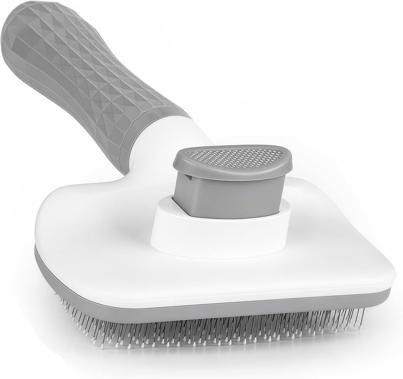 Supwish Cat & Dog Brush, Self-Cleaning Cat Hair Brush, Pet Slicker Brush for Shedding and Grooming, Suitable for Long/Short Haired Cats Dogs (Grey) - Image 1