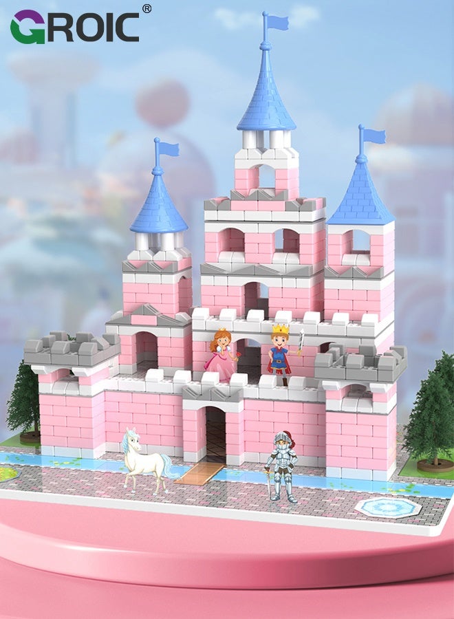 GROIC House Building Set for Kids, 286 Pcs Bricklayer DIY Princess Castle Building Toys, STEM Building House Toy for Toddlers, Construction House Kit Creative Building Playset House Model - Image 2