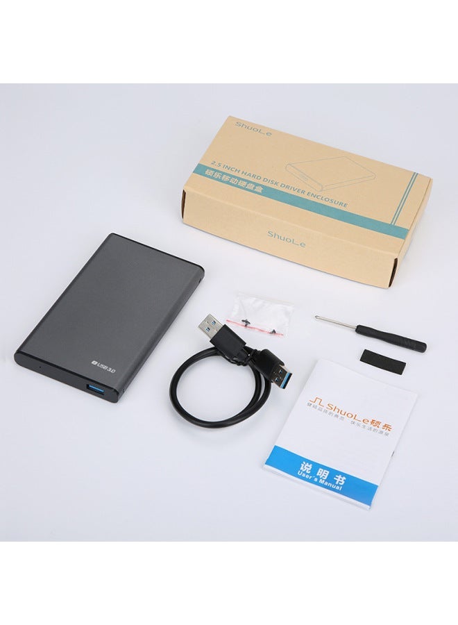 Metal Hard Disk Box Suitable For SSD Solid State Mechanical 2.5 Inch USB3.0 High Speed External Mobile Box-Color:U25K30-Gray  - Image 5