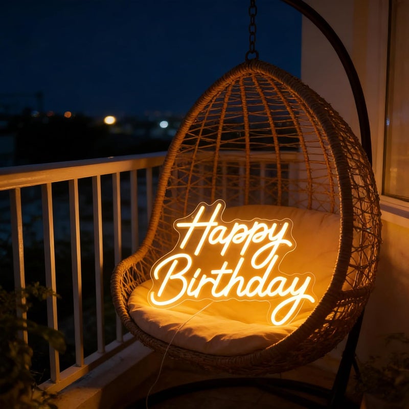 SLASA Happy Birthday LED Neon Sign 41x28 cm,  Wall Light for Parties - Image 3