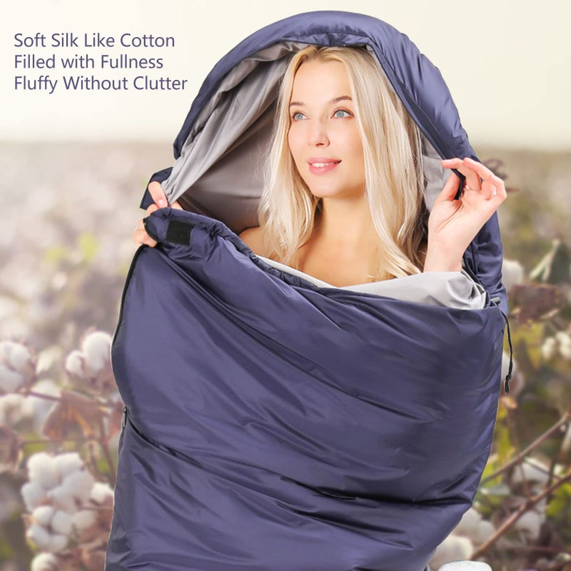 Washable Nylon Sleeping Bag Adult Envelope Portable For Camping Hiking Travel 220x75cm - Image 3