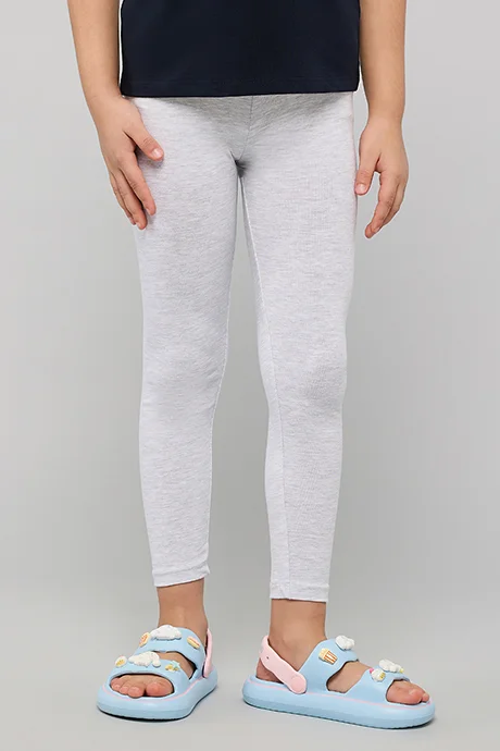 R&B Solid Leggings with Elastic Waist