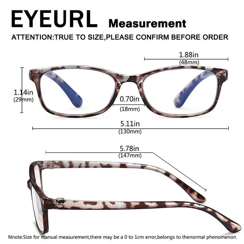 Eyeurl Reading Glasses Womens Blue Light Blocking - 2 Pack Lightweight Computer Readers +1.5 Glare Blocking Ladies Eyeglass - Image 3