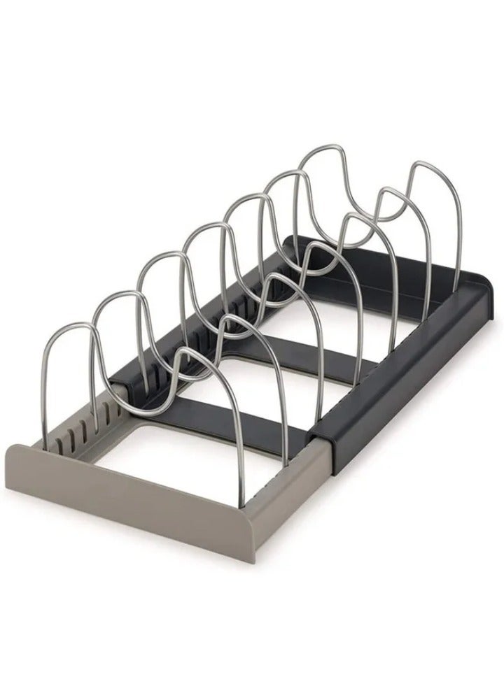 Shopping Point 7-Tier Adjustable Pan Pot Lid Rack Organizer, Stainless Steel Kitchen Storage Shelf with 2 DIY Methods, Expandable Length up to 22 Inches - Image 4