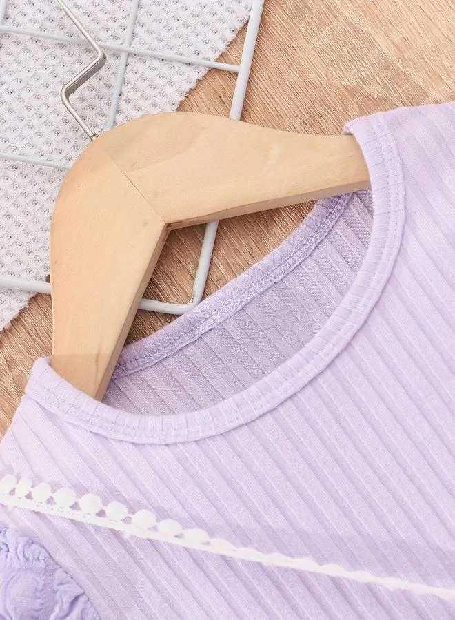 Take Two Take Two Girls Purple Knit Dress with Sling Bag