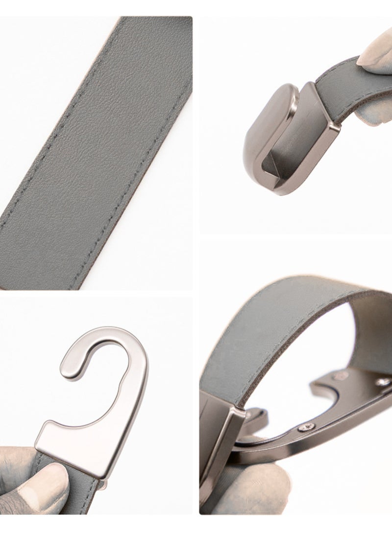 Luxury Hidden Car Hooks - Stainless Steel & Microfiber Leather Vehicle Hanger, 20kg Weight Capacity, Space-Saving Car Accessory (Classic Leather | Black) - Image 5