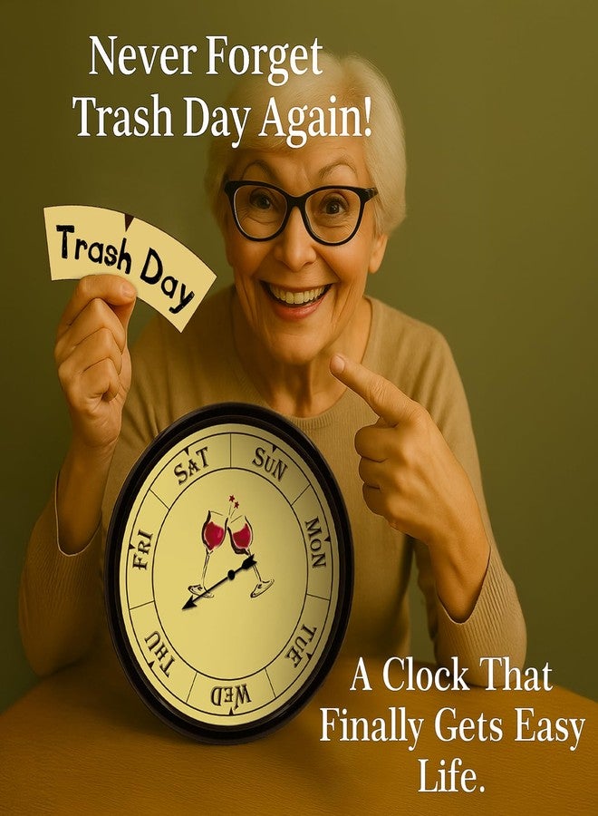 Presentastic Retirement Gift for Woman, Day of The Week Clock, Unique Retirement Gifts, Day Clocks for Seniors Grandparents Funny Living Room Decor - Image 4