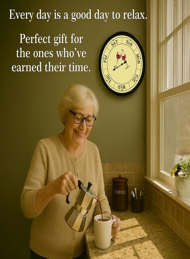 Presentastic Retirement Gift for Woman, Day of The Week Clock, Unique Retirement Gifts, Day Clocks for Seniors Grandparents Funny Living Room Decor - Image 3