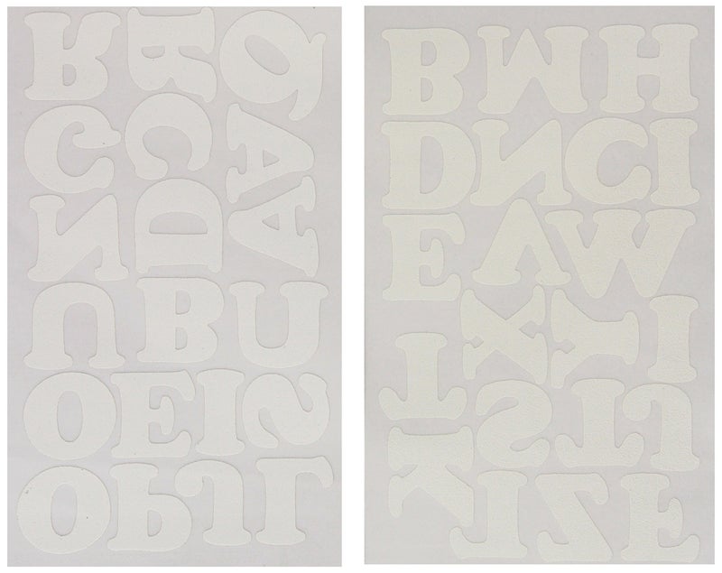 Dritz CO150LWT Ironon Letters Soft Flock Cooper 112Inch White 2Sheets