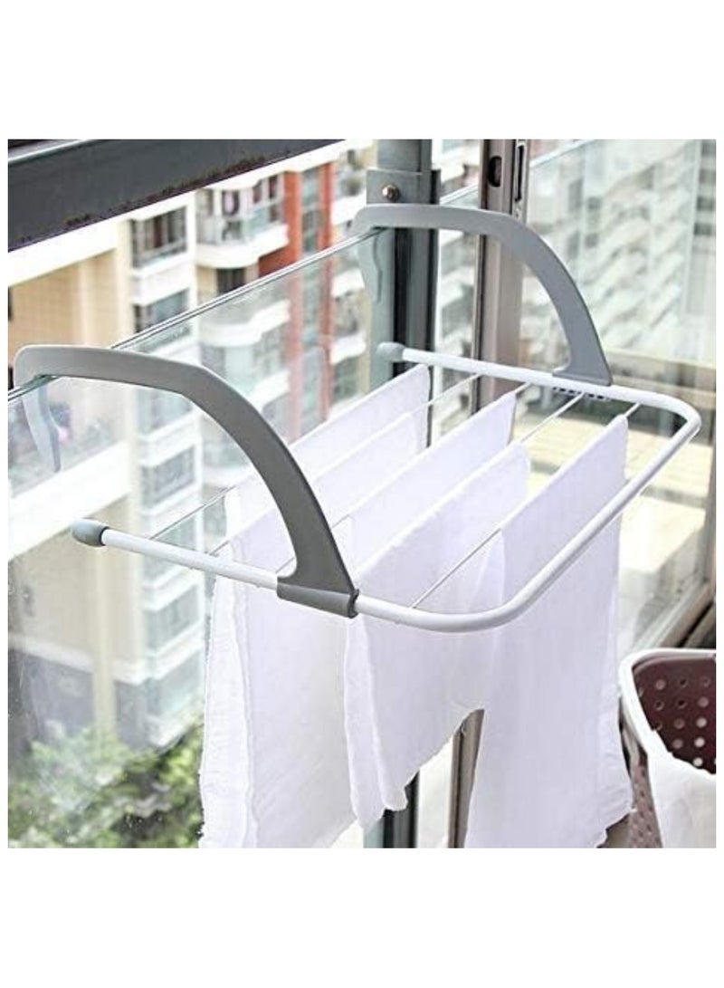 Adjustable Over-the-Rail Drying Rack – 68 x 38 cm Folding Laundry Rack with Durable Steel Frame and Non-Slip Hooks – Ideal for Balconies, Radiators, and Doors - Image 5