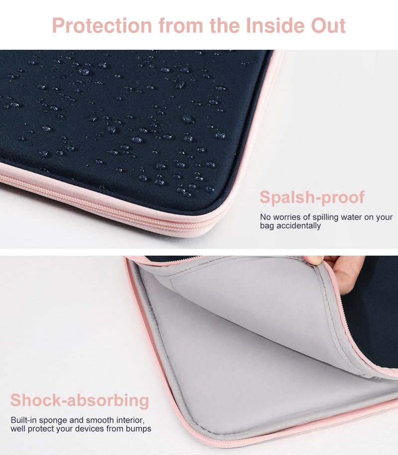Dadanism 9-11" Tablet Sleeve Padded Carrying Case with Handle for iPad A16 11", iPad 10th Gen/Air5/4 10.9", iPad Air M4/Pro M5 11", iPad 9/8/7th Gen 10.2", Galaxy Tab A11+ 11", Remarkable 2, Indigo - Image 4