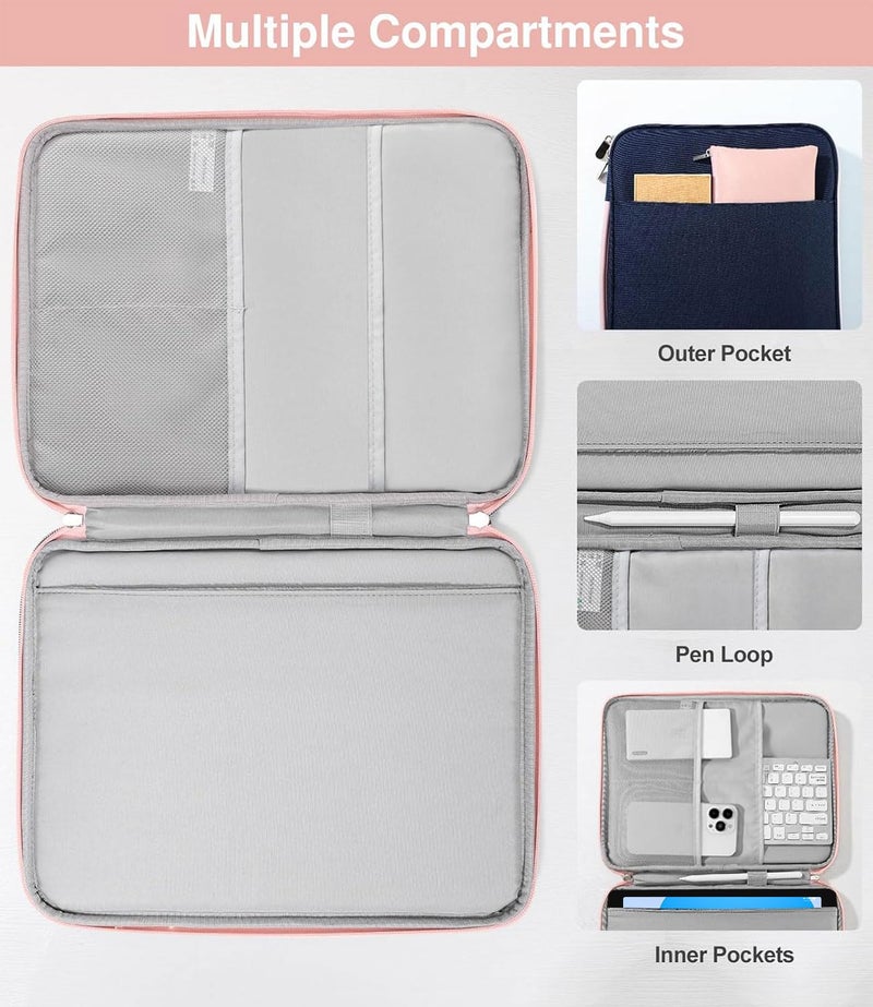 Dadanism 9-11" Tablet Sleeve Padded Carrying Case with Handle for iPad A16 11", iPad 10th Gen/Air5/4 10.9", iPad Air M4/Pro M5 11", iPad 9/8/7th Gen 10.2", Galaxy Tab A11+ 11", Remarkable 2, Indigo - Image 3