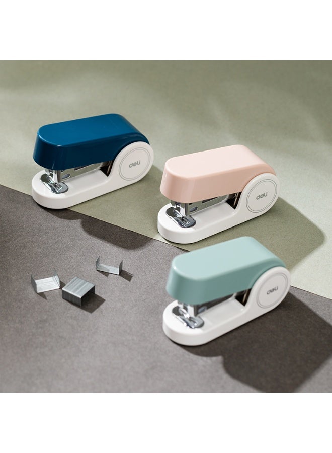 Deli EK203 - PK Mini Stapler Set, 15 Sheets Capacity, 24/6 & 26/6 Staples, Compact Portable Office & School Stapler with Non-Slip Base, Pink - Image 2