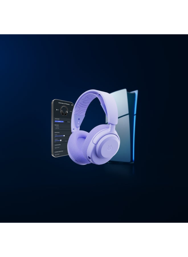 steelseries Arctis Nova 3 Wireless Multi-Platform Gaming Headset — Mobile App Control — 40 HR Battery — Neodymium Magnetic Drivers — 2.4GHz/Bluetooth — Detachable Mic — PC, PS5, PS4, Switch, Mobile- Lavender I 61778 - Image 4