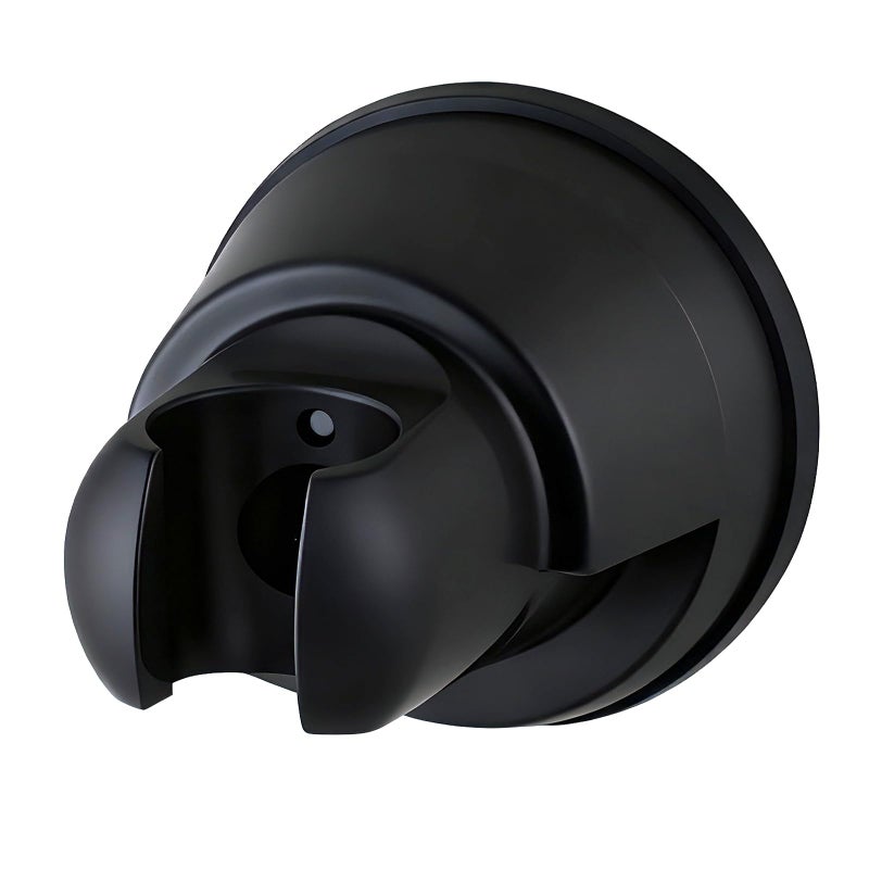 Hibbent Vacuum Suction Cup Shower Head Holder Removable Showerhead Bracket Height Adjustable Shower Wand Holder Wall Mount ABS Plastic Suction Holder for Handheld Shower Head Matte Black - Image 2