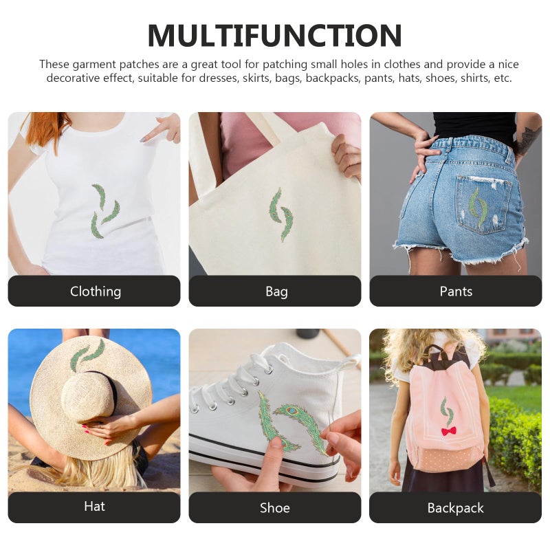 بقع تطريزية قابلة للكي بتصميم الريشة 3 قطع لإصلاح الملابس والديكور DIY - Image 4