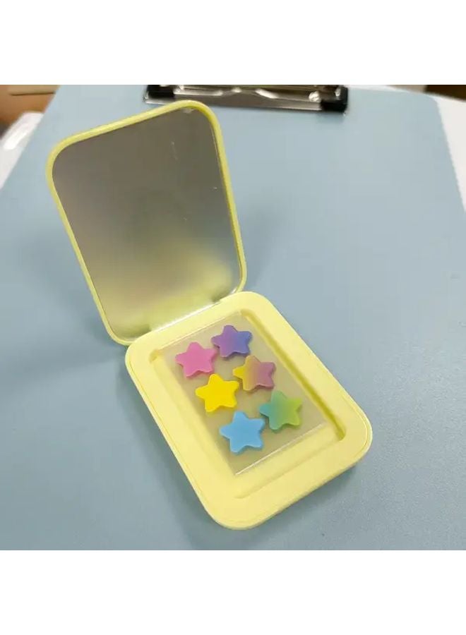 10Pcs Star Face Stickers Set With Rectangular Mirror Case For Cosplay Party - Image 1