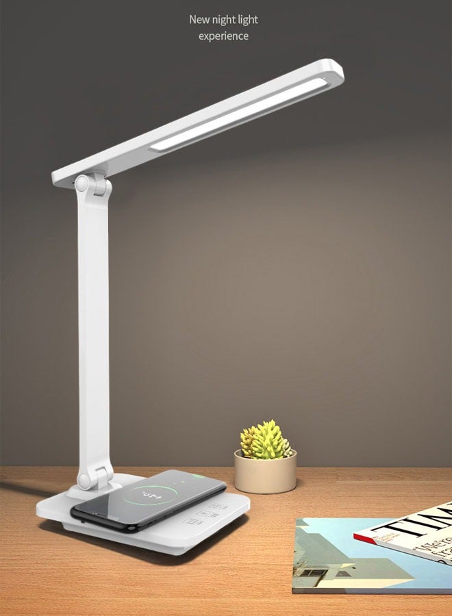 إن كي أكس مصباح مكتبي LED قابل للطي | إصدار بمقبس مع شحن لاسلكي سريع 15 واط - Image 1