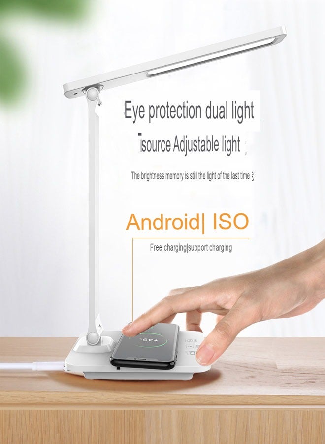 إن كي أكس مصباح مكتبي LED قابل للطي | إصدار بمقبس مع شحن لاسلكي سريع 15 واط - Image 3