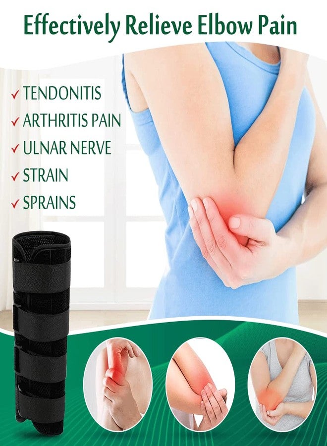 Mybow Elbow Brace, Cubital Tunnel Night Splint, Arm Immobilizer for Ulnar Nerve Entrapment, Golf Tennis Pain Relief, Adjustable Elbow Stabilizer, Nightime Support Splint for Men Women (Large) - Image 5