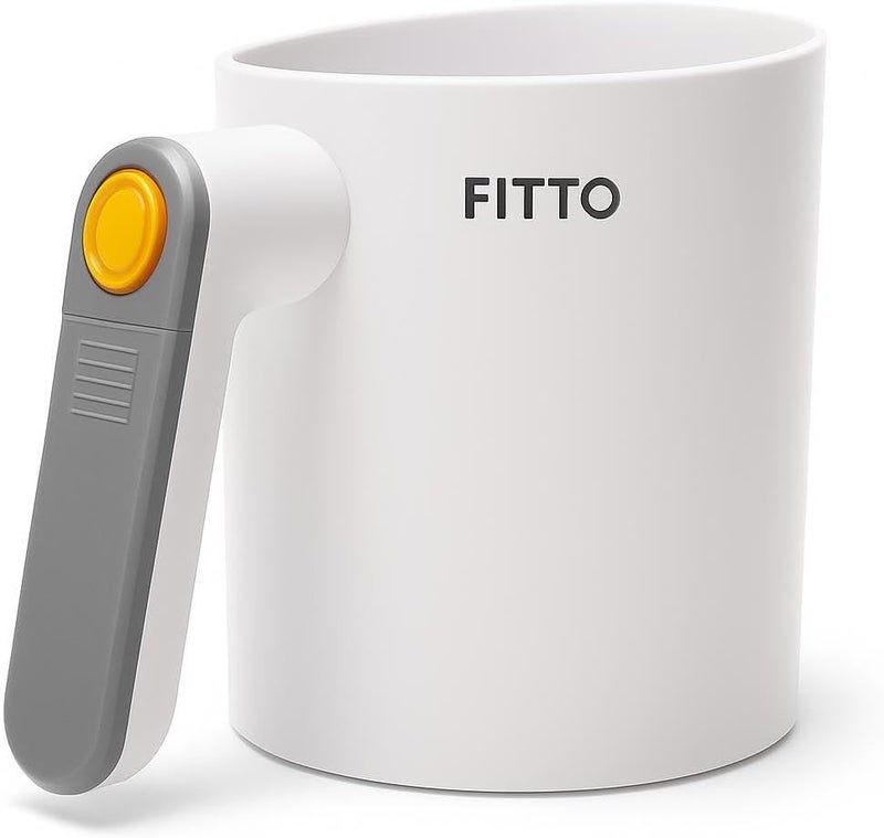 FITTO منخل دقيق يعمل بالبطارية من فيتو، منخل كهربائي محمول للخبز بسعة 4 أكواب، شبكة من الفولاذ المقاوم للصدأ، مقبض مريح للمنخل السريع والسهلة - Image 1