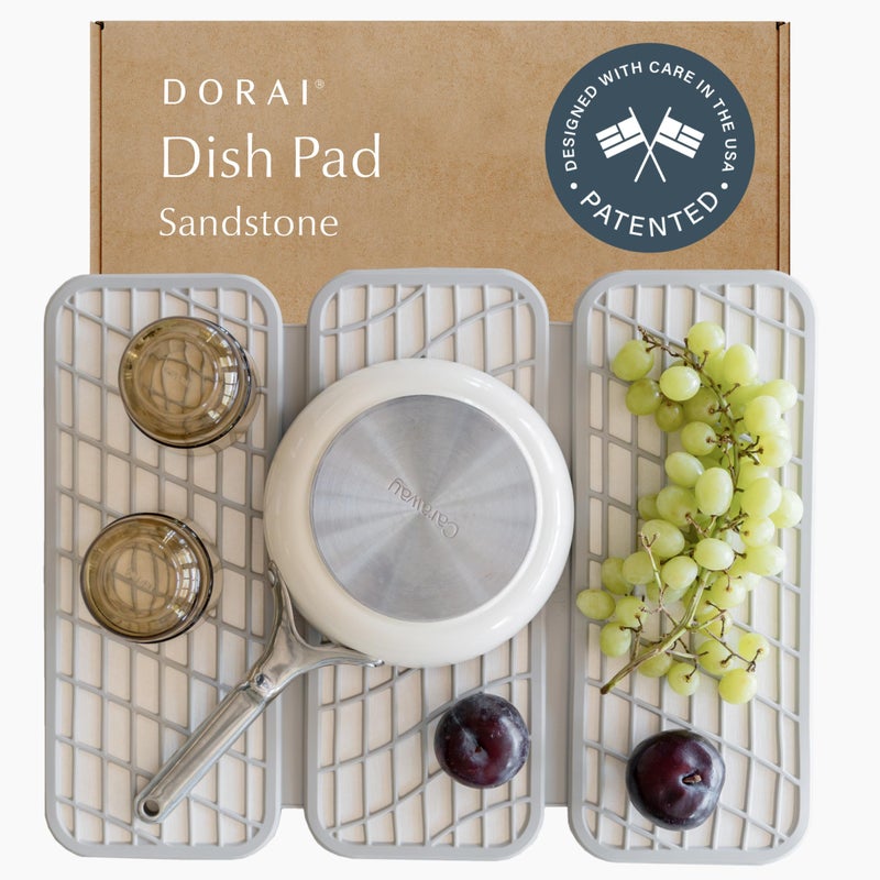 Dorai Dorai Home Dish Pad  QuickDry Diatomite Stone Drying Mat for Kitchen Counter 199 x 152 x 052 Sandstone 