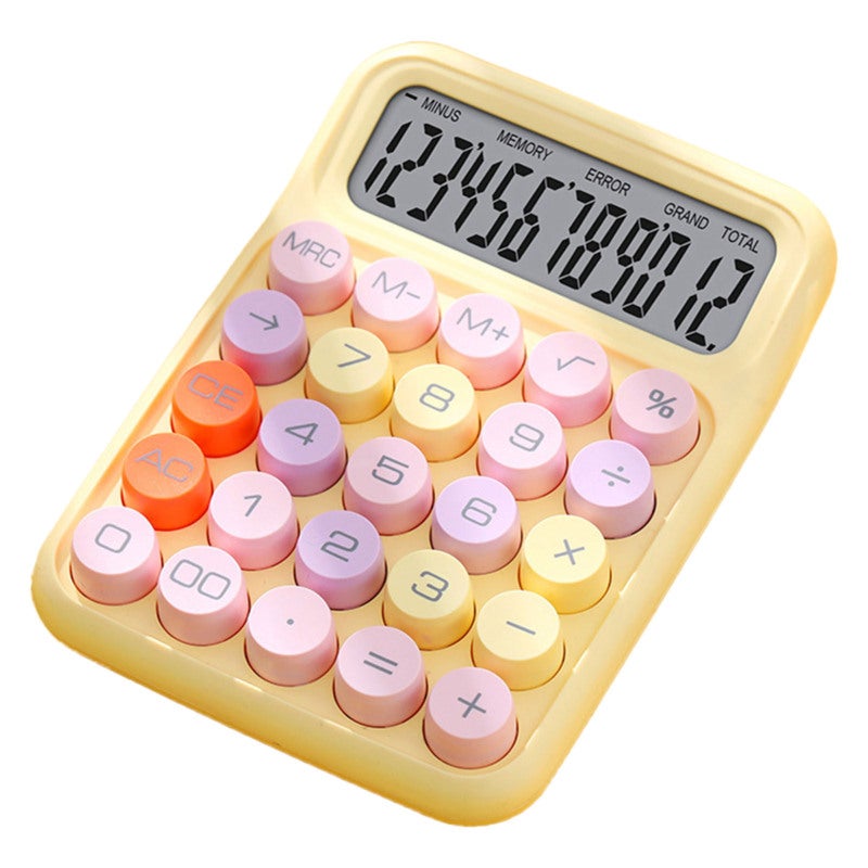 Mechanical Keyboard Calculator: Lemon Yellow, Spill Resistant, Multifunctional - Durable Desktop Calculator for Home, Office, School Use - Image 1