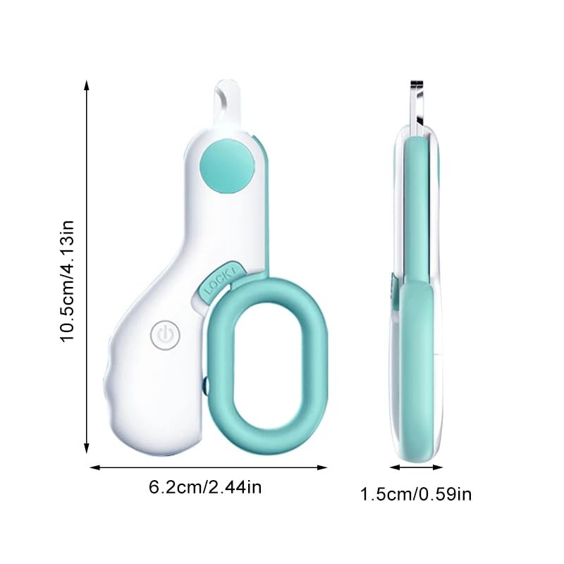 FLORISELL Pet Nail Clippers, with LED Lights, Avoid Excessive Cutting, Professional Beauty Care Tools, Suitable for Small Pets Such as Cats and Rabbits, Cats Claw Care Nail Care Clipper(Green) - Image 2
