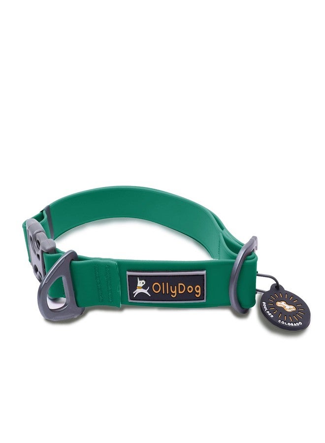 OllyDog طوق OllyDog Tilden، طوق مقاوم للماء للكلاب مع مشبك سريع الفتح، حزام منسوج مقاوم للروائح، طوق خفيف الوزن للكلاب الكبيرة والمتوسطة والصغيرة (كبير، أزرق مخضر) - Image 1