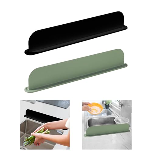 ATORSE Silicone Sink Splash Guard for Bathroom Accessory Lightweight 19.3x2x3.3inch Black - Image 4