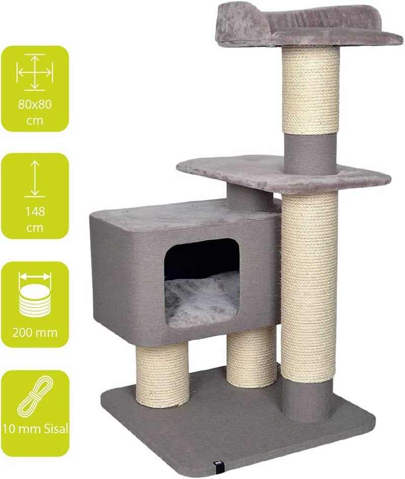 Ebi Cat Scratching Tree Vece - Beige 80x80x148 cm - Image 1