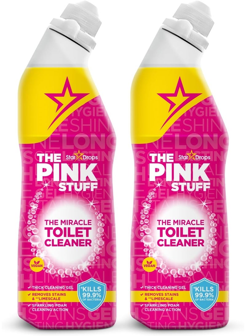 The Pink Stuff flash Toilet bowl cleaner Scent finish 99.9% of Germs and 100% Powers Through Stains 750ml pack of 2