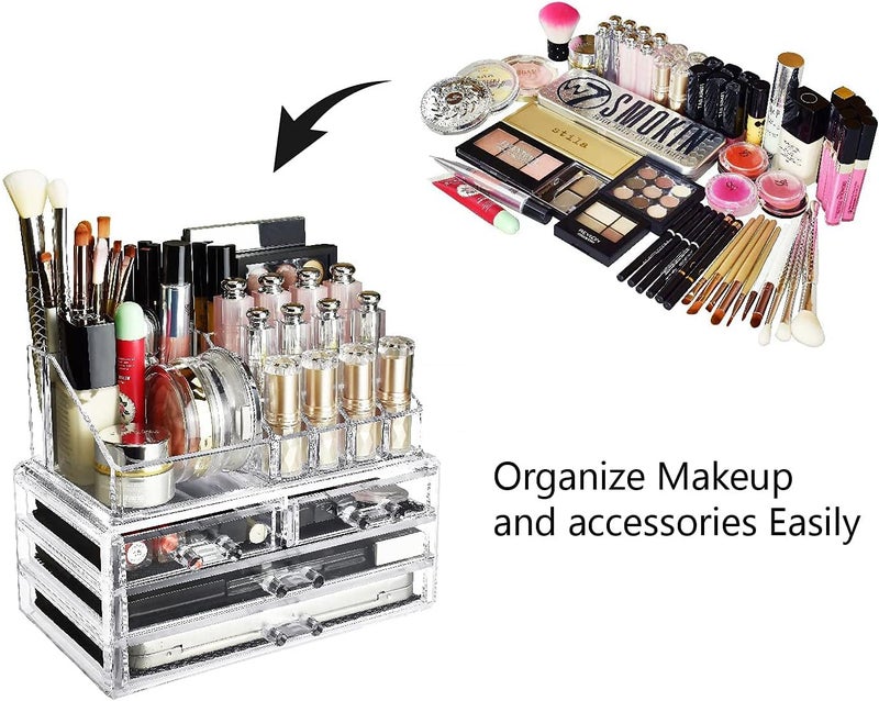 Spaceshoop Cosmetic Organizer Makeup Drawers Acrylic Clear Cabinet - Image 3