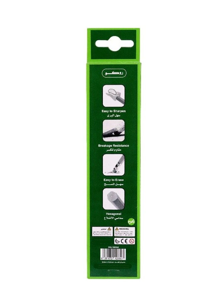 ROCO Pack Of 12-Piece Premium Quality HB2 Pencil With Eraser Set  - Image 3