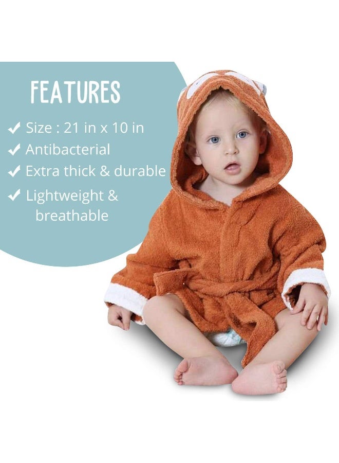 BlueMello Baby Fox Bathrobe | Ultra-Soft Hooded Robe for Toddlers 0-6 Months | Essential Bath Towel for Infants | Ideal for Infant Boy Accessories and Newborn Registry | Perfect Baby Girl Shower Gift - Image 4