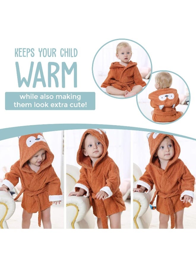 BlueMello Baby Fox Bathrobe | Ultra-Soft Hooded Robe for Toddlers 0-6 Months | Essential Bath Towel for Infants | Ideal for Infant Boy Accessories and Newborn Registry | Perfect Baby Girl Shower Gift - Image 5